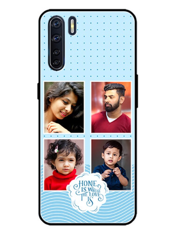 Custom Oppo F15 Custom Metal Phone Case - Cute Love Quote With 4 Pic Upload Design