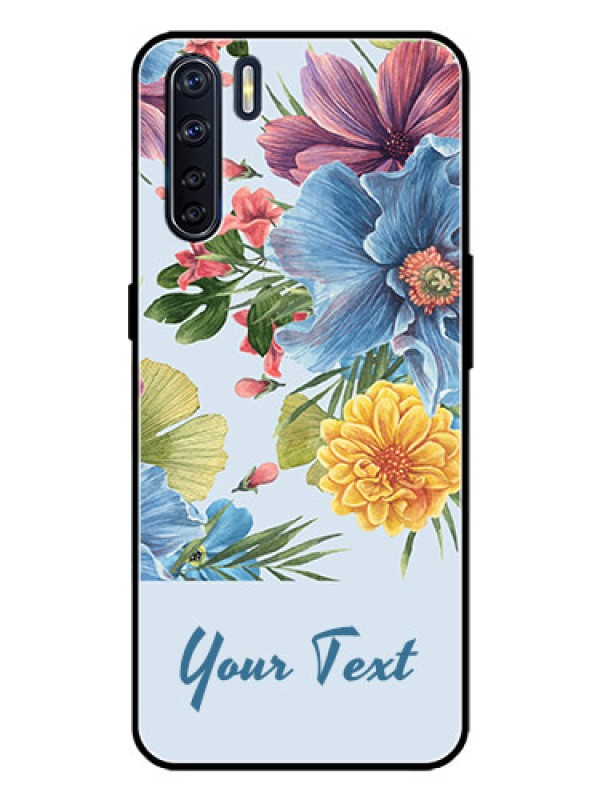 Custom Oppo F15 Custom Metal Phone Case - Stunning Watercolored Flowers Painting Design