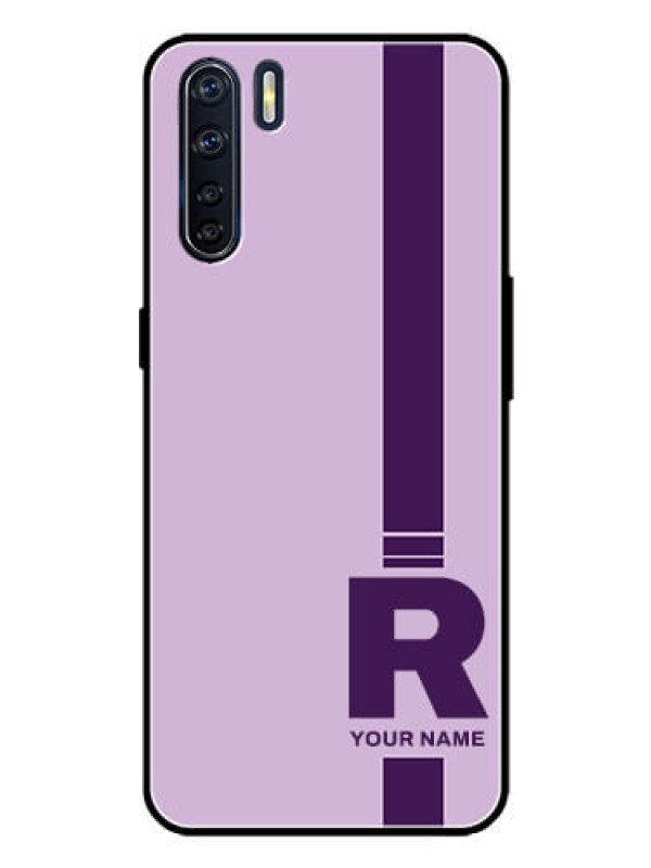 Custom Oppo F15 Custom Metal Phone Case - Simple Dual Tone Stripe With Name Design