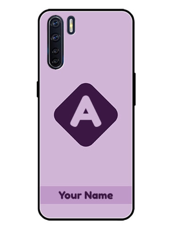 Custom Oppo F15 Custom Metal Phone Case - Custom Letter In Curved Badge Design