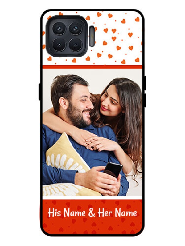 Custom Oppo F17 Pro Custom Metal Phone Case - Orange Love Symbol Design
