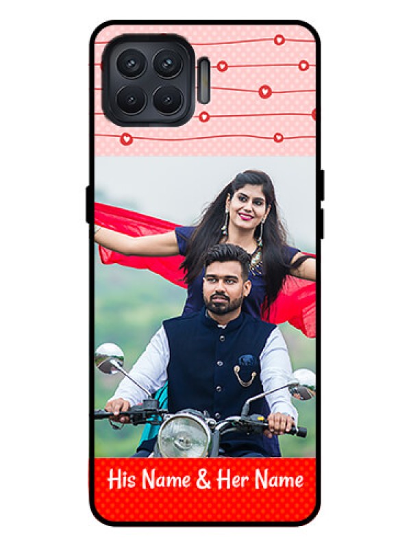 Custom Oppo F17 Pro Custom Metal Phone Case - Red Pattern Case Design