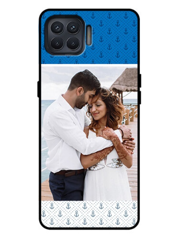 Custom Oppo F17 Pro Custom Metal Phone Case - Blue Anchors Design