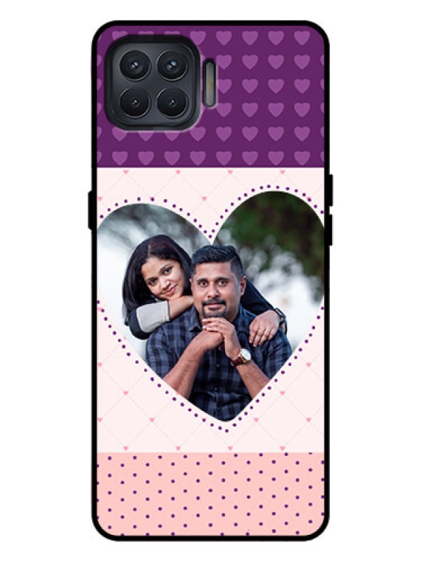 Custom Oppo F17 Pro Custom Metal Phone Case - Violet Love Dots Design