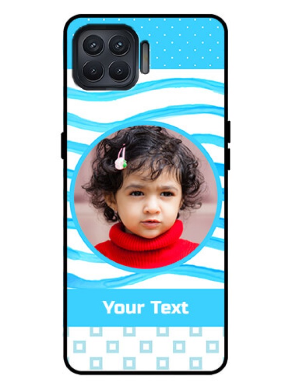 Custom Oppo F17 Pro Custom Metal Phone Case - Simple Blue Case Design