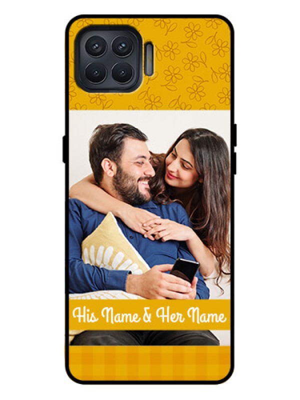 Custom Oppo F17 Pro Custom Metal Phone Case - Yellow Floral Design