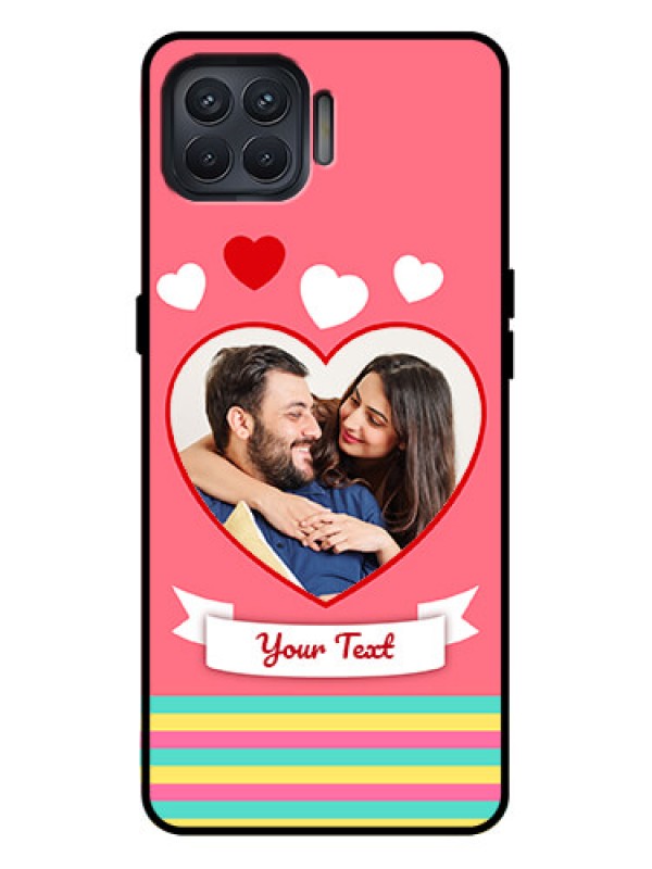 Custom Oppo F17 Pro Custom Metal Phone Case - Love Shapes Doodle Design