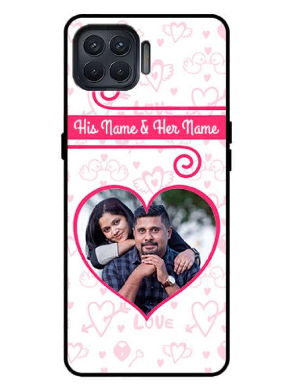 Custom Oppo F17 Pro Custom Metal Phone Case - Heart Shape Love Design