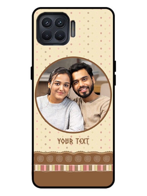 Custom Oppo F17 Pro Custom Metal Phone Case - Brown Dotted Mobile Case Design