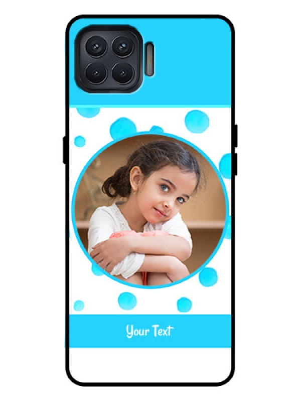 Custom Oppo F17 Pro Custom Metal Phone Case - Blue Bubbles Pattern Design