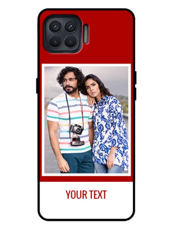 Custom Oppo F17 Pro Custom Metal Phone Case - Red Color Design