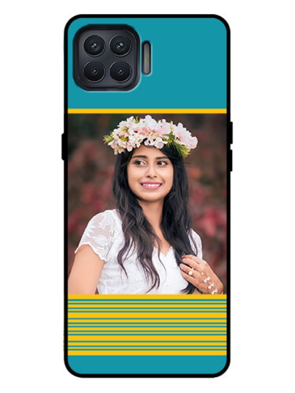 Custom Oppo F17 Pro Custom Metal Phone Case - Yellow and Blue Design