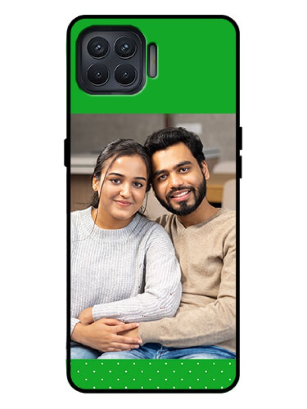 Custom Oppo F17 Pro Custom Metal Phone Case - Green Pattern Design