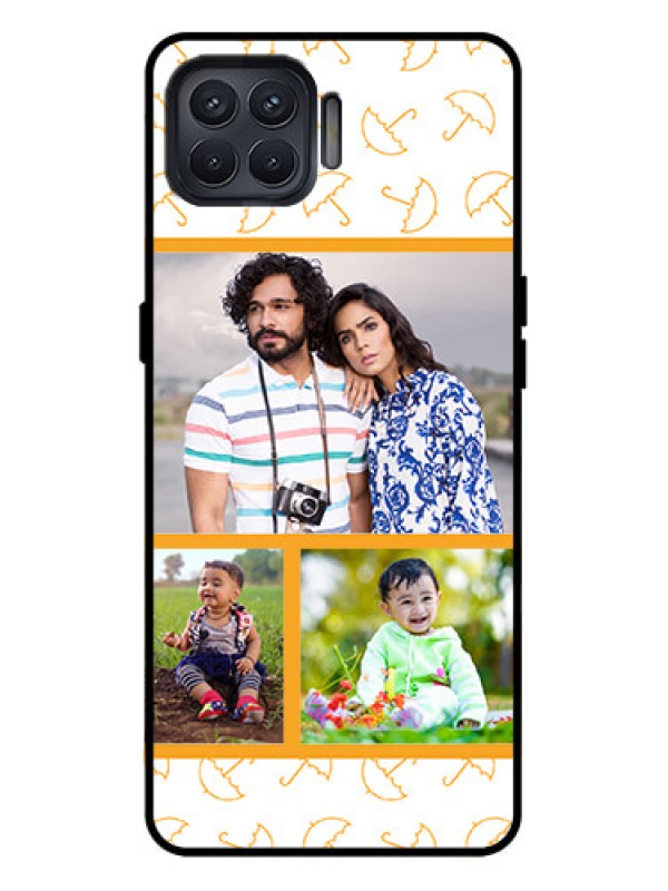 Custom Oppo F17 Pro Custom Metal Phone Case - Yellow Pattern Design