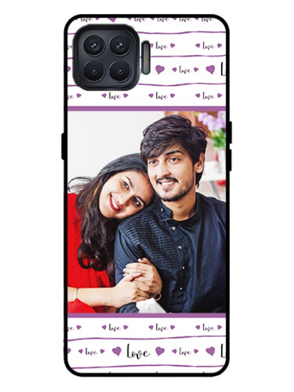 Custom Oppo F17 Pro Custom Metal Phone Case - Couples Heart Design