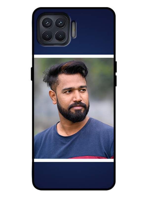 Custom Oppo F17 Pro Custom Metal Phone Case - Simple Royal Blue Design