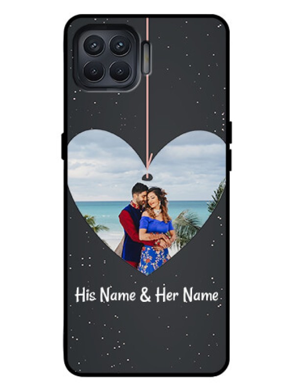 Custom Oppo F17 Pro Custom Metal Phone Case - Hanging Heart Design