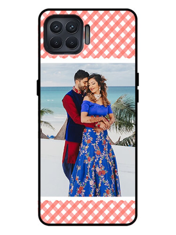 Custom Oppo F17 Pro Custom Metal Phone Case - Pink Pattern Design