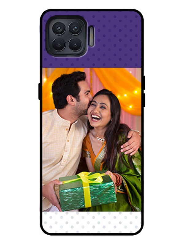 Custom Oppo F17 Pro Custom Metal Phone Case - Violet Colored Pattern Design