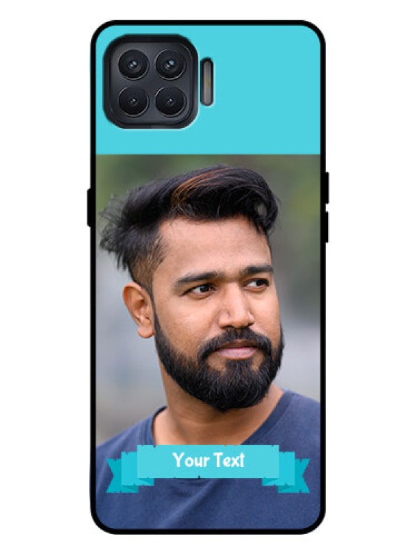 Custom Oppo F17 Pro Custom Metal Phone Case - Blue Color Design