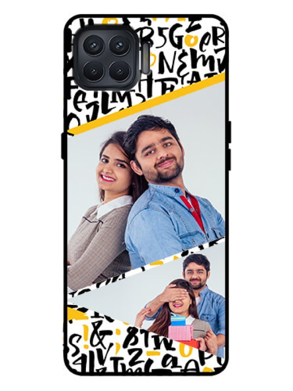 Custom Oppo F17 Pro Custom Metal Phone Case - Letters Pattern Design