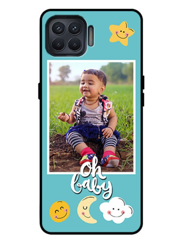 Custom Oppo F17 Pro Custom Metal Phone Case - Smiley Kids Stars Design