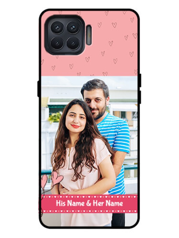 Custom Oppo F17 Pro Custom Metal Phone Case - Love Design Peach Color