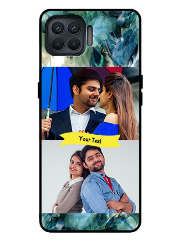 Custom Oppo F17 Pro Custom Metal Phone Case - Image With Boho Peacock Feather Design