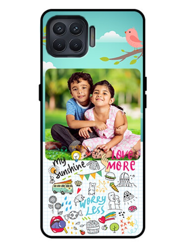 Custom Oppo F17 Pro Custom Metal Phone Case - Doodle Love Design