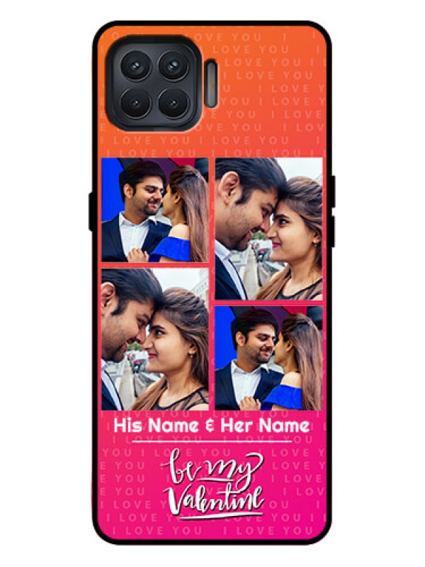 Custom Oppo F17 Pro Custom Metal Phone Case - I Love You Pink Design