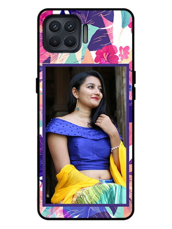 Custom Oppo F17 Pro Custom Metal Phone Case - Abstract Floral Design