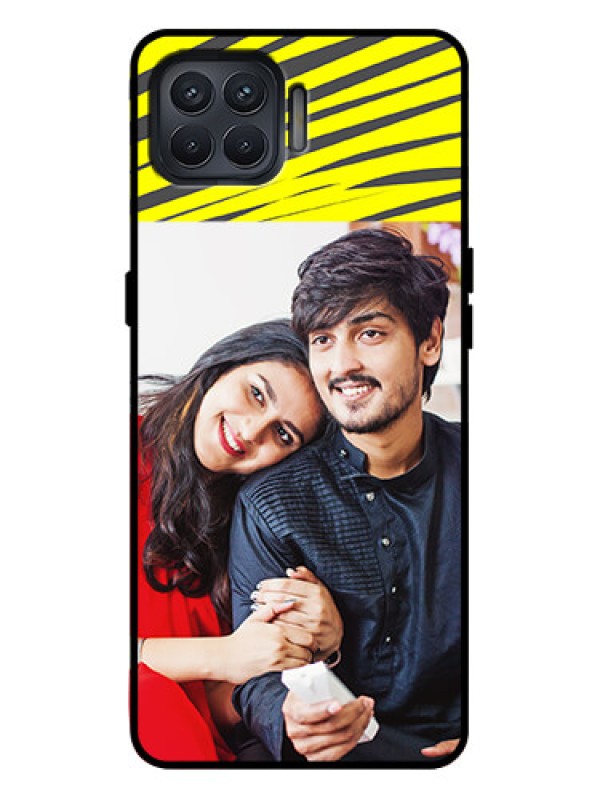 Custom Oppo F17 Pro Custom Metal Phone Case - Yellow Abstract Design