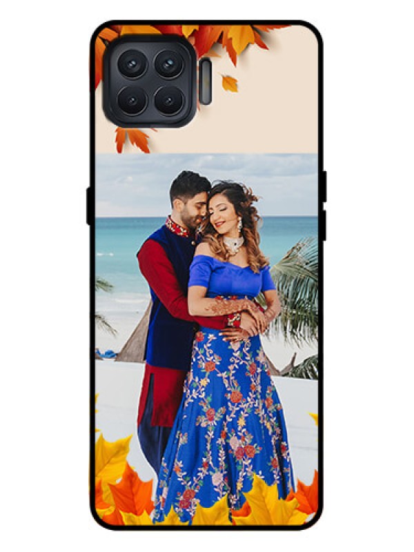 Custom Oppo F17 Pro Custom Metal Phone Case - Autumn Maple Leaves Design