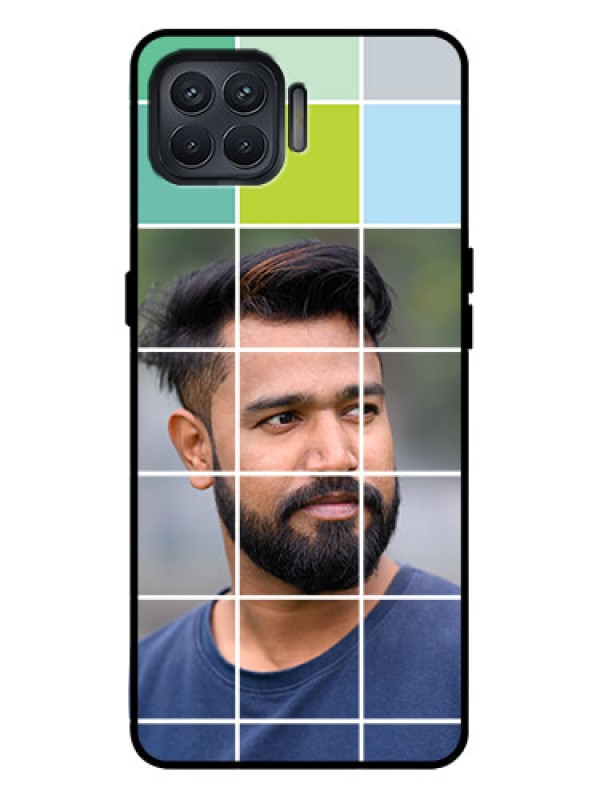 Custom Oppo F17 Pro Custom Metal Phone Case - With White Box Pattern