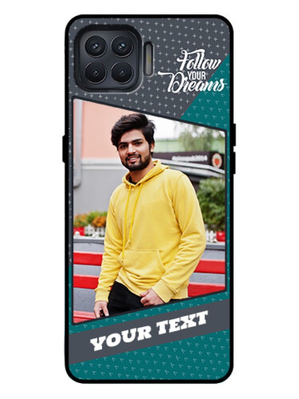 Custom Oppo F17 Pro Custom Metal Phone Case - Background Pattern Design With Quote