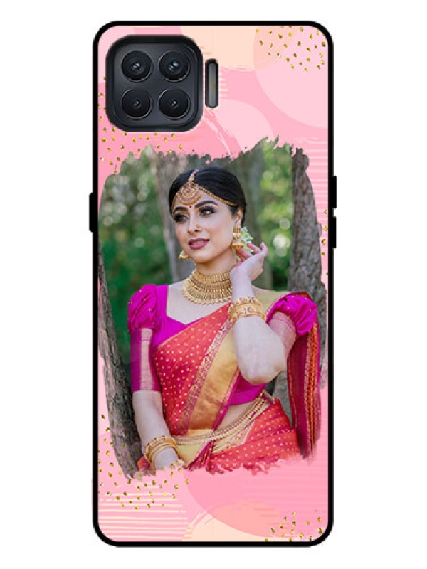 Custom Oppo F17 Pro Custom Metal Phone Case - Gold Glitter Splash Design