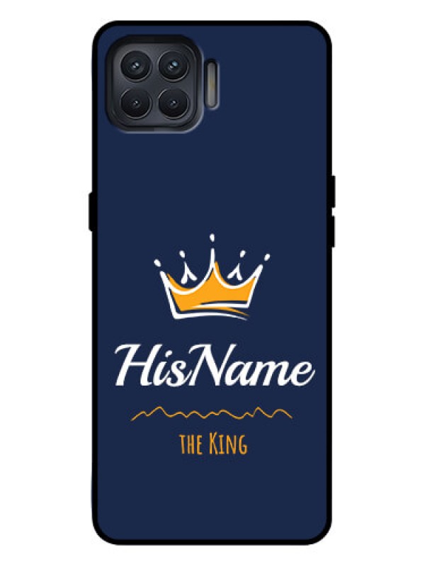 Custom Oppo F17 Pro Custom Metal Phone Case - King With Name Design