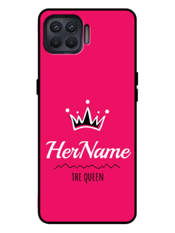 Custom Oppo F17 Pro Custom Metal Phone Case - Queen With Name Design