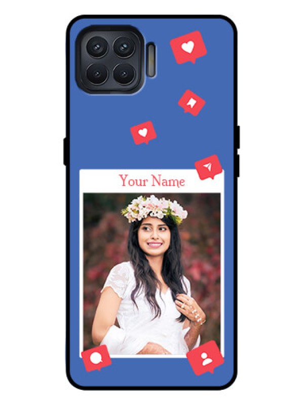 Custom Oppo F17 Pro Custom Metal Phone Case - Like Share And Comment Design