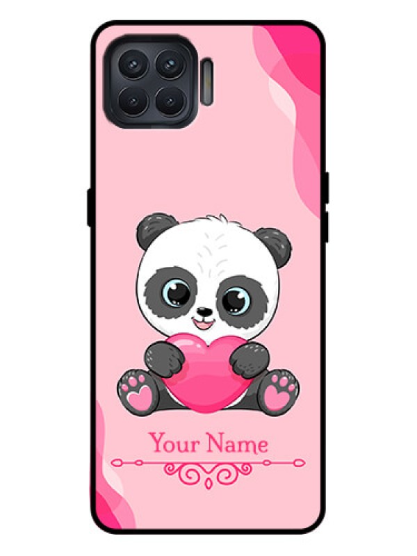 Custom Oppo F17 Pro Custom Metal Phone Case - Cute Panda Design