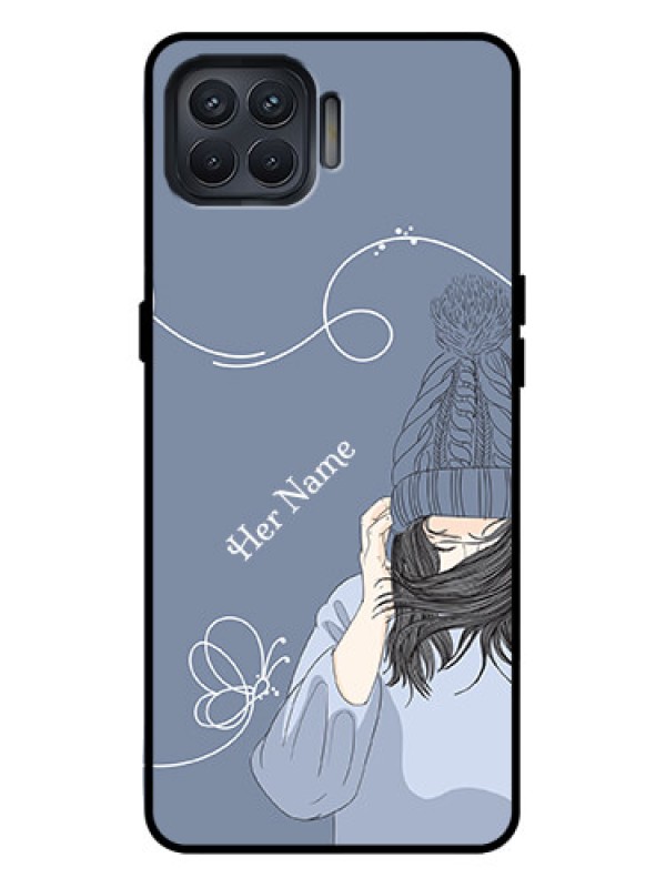 Custom Oppo F17 Pro Custom Metal Phone Case - Girl In Winter Outfit Design
