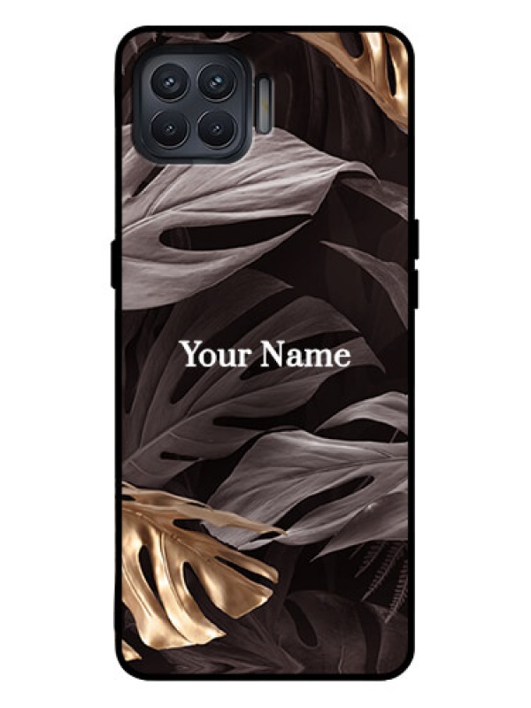 Custom Oppo F17 Pro Custom Metal Phone Case - Wild Leaves Digital Paint Design