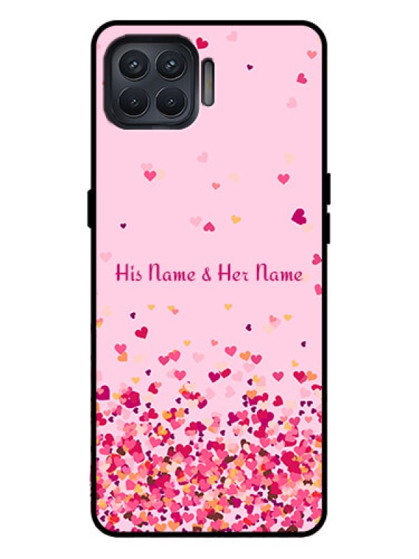 Custom Oppo F17 Pro Custom Metal Phone Case - Floating Hearts Design