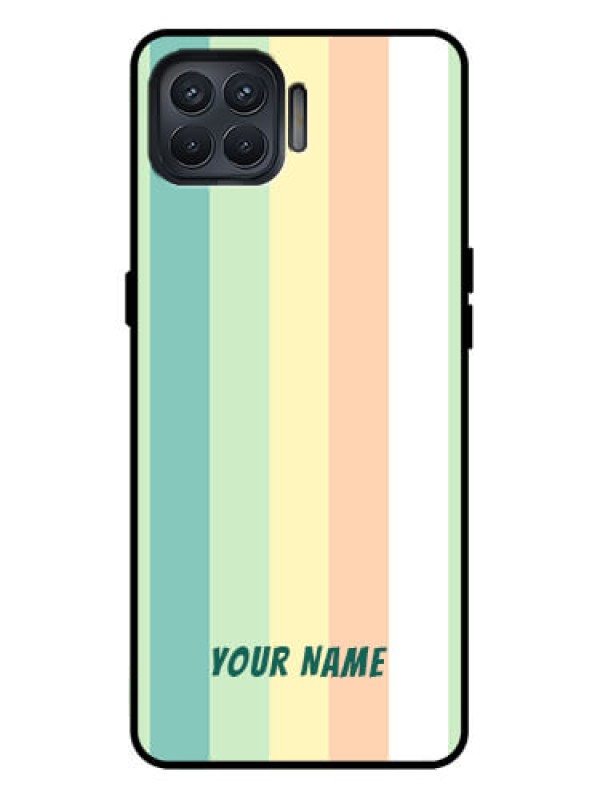 Custom Oppo F17 Pro Custom Metal Phone Case - Multi - Colour Stripes Design