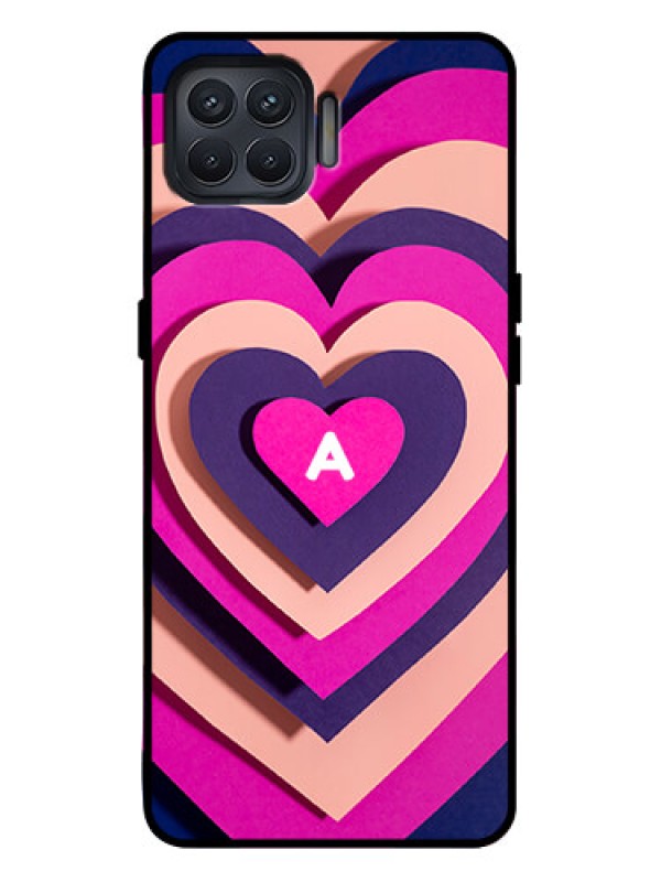 Custom Oppo F17 Pro Custom Metal Phone Case - Cute Heart Pattern Design