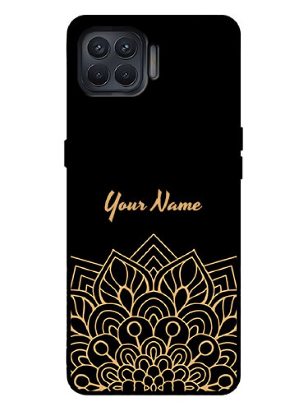 Custom Oppo F17 Pro Custom Metal Phone Case - Golden Mandala Design