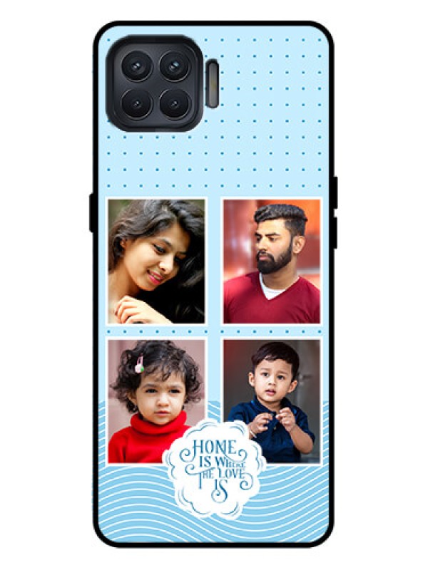 Custom Oppo F17 Pro Custom Metal Phone Case - Cute Love Quote With 4 Pic Upload Design