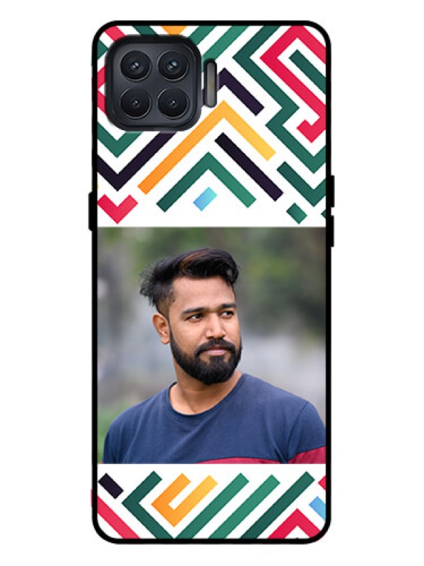 Custom Oppo F17 Pro Custom Metal Phone Case - Colorful Maze Pattern Design