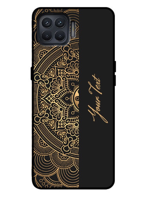 Custom Oppo F17 Pro Custom Metal Phone Case - Mandala Art With Custom Text Design