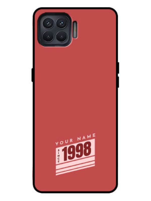 Custom Oppo F17 Pro Custom Metal Phone Case - Red Custom Year Of Birth Design